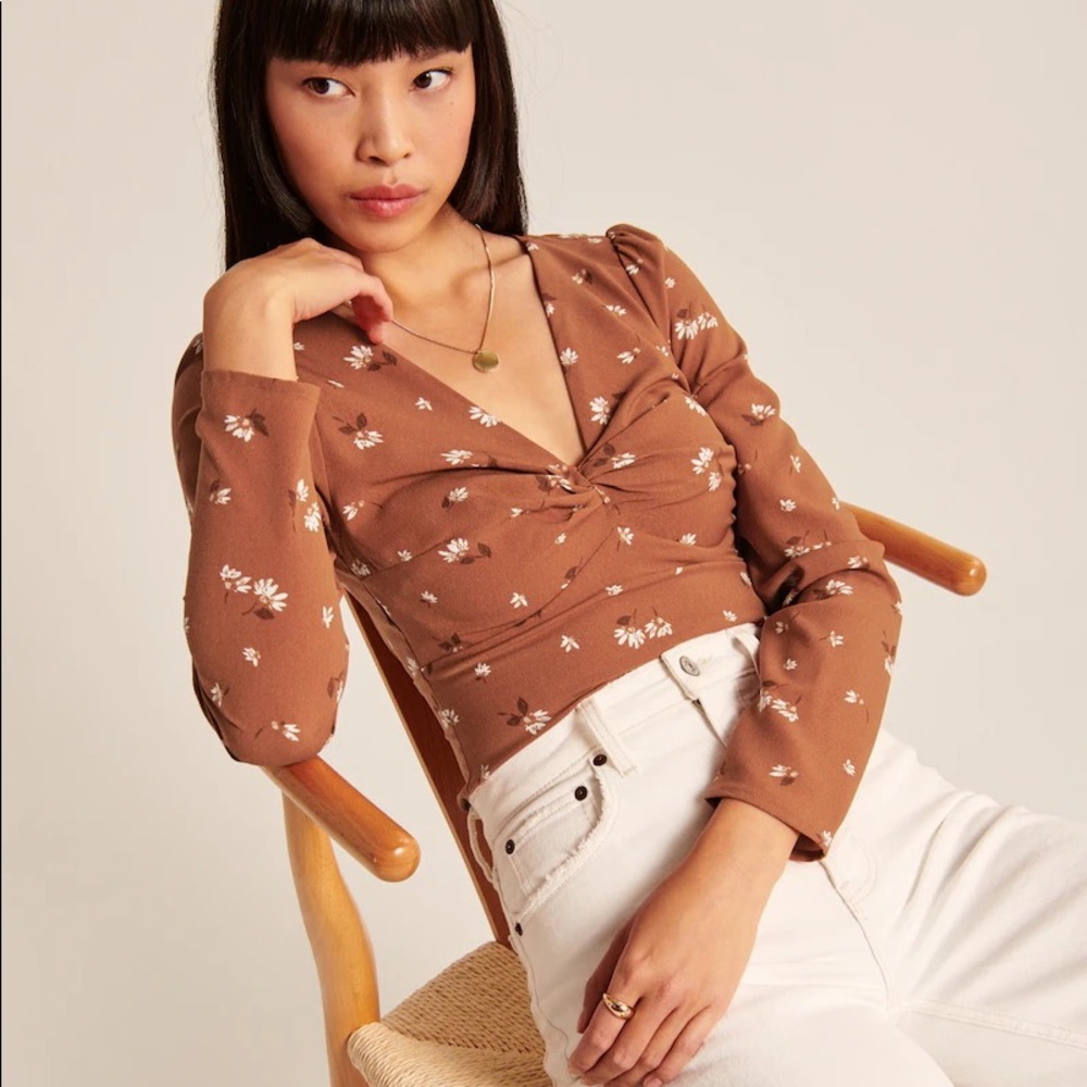 Abercrombie Long-Sleeve Twist-Front Blouse - Picture 3 of 7